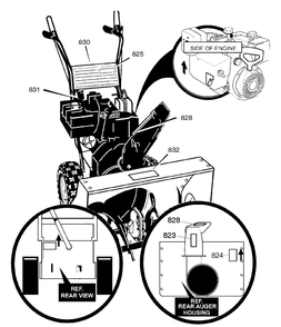 Decals Diagram and Parts List for 622505X0B 2004 Briggs and Stratton Snow Blower